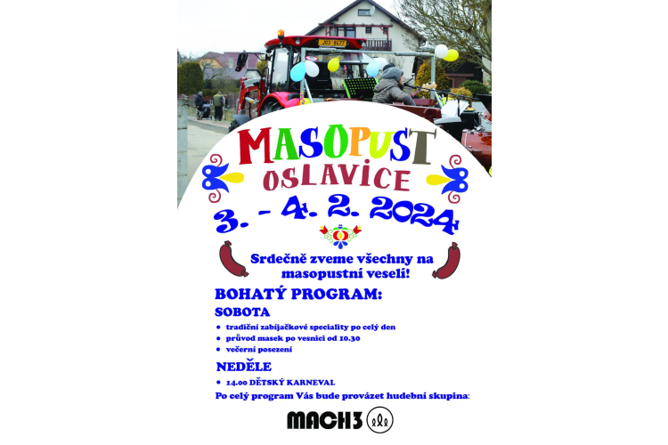 Masopust 3.- 4.2. 2024